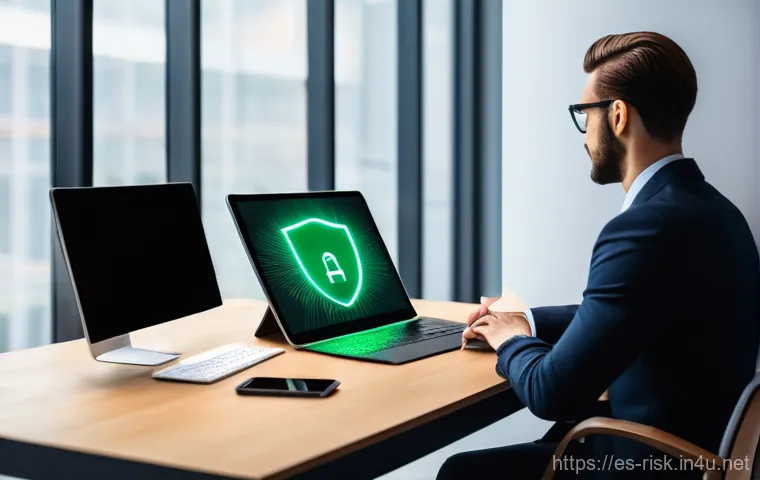 신용카드 정보 유출 사고 사례 - **Phishing/Smishing Awareness:** A diverse young adult (20s-30s), wearing a casual shirt and jeans, ...