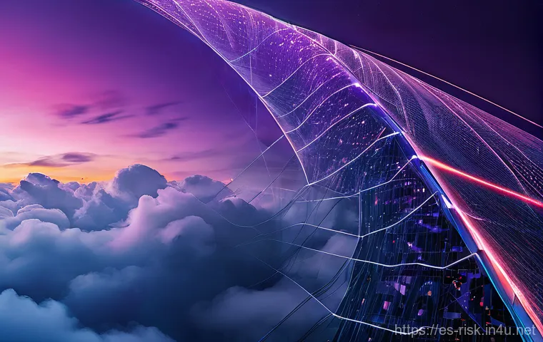 클라우드 기반 WAF Wall Application Firewall  설정법 - **Prompt 1: The Digital Guardian - Dynamic Cloud WAF Protection**
    "A visually striking, dynamic ...